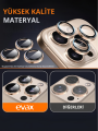 (PREMIUM LENS) 16 Pro Max / 16 Pro Çöl Titanyum Uyumlu Kolay Kurulum Aparatlı Premium Lens Koruyucu